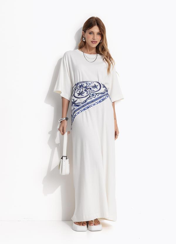 Vestido Longo Lenço Maravilha Off White