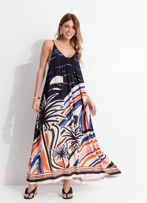 Vestido Longo Lenço Paraty Preto