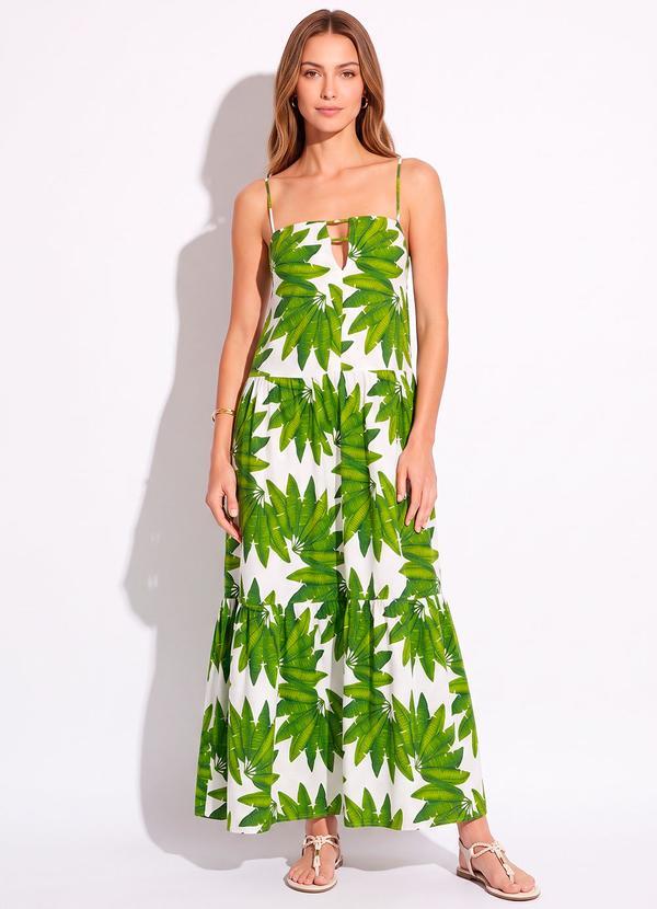 Vestido Longo Leque de Palmeira Verde