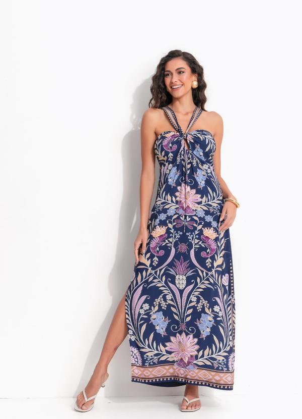 Vestido Longo Leveza Romântica Azul
