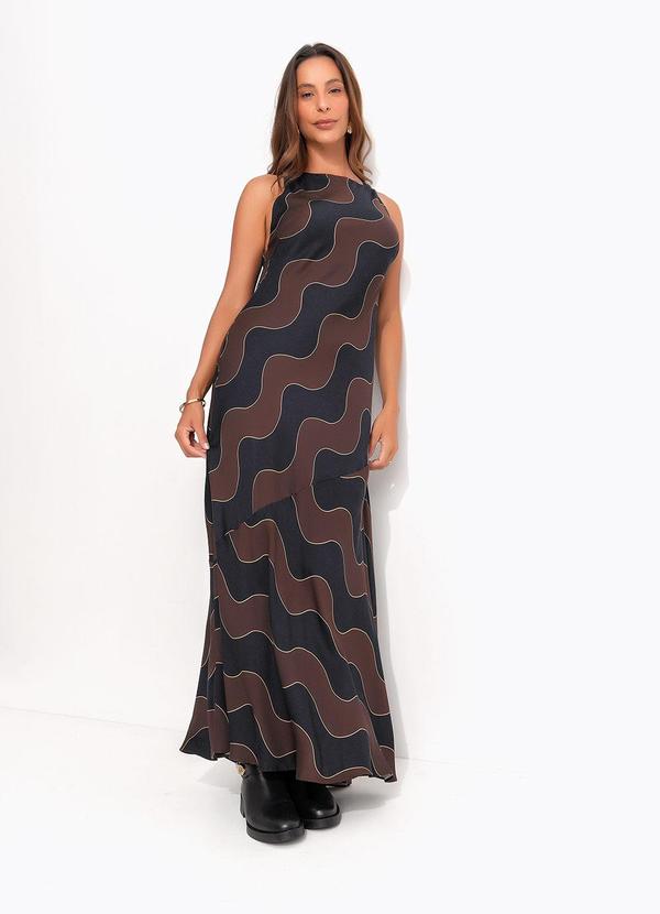 Vestido Longo Listra Ilhéus Preto