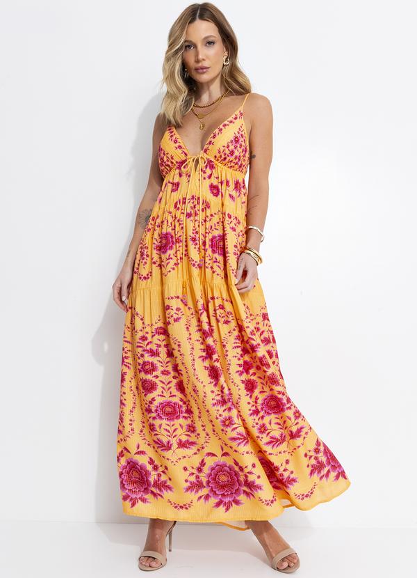 Vista 2 Vestido Longo Olivia Amarelo FARM FARM