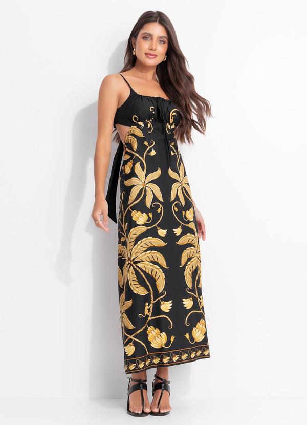 Vestido Longo Ourinho Tropical Preto