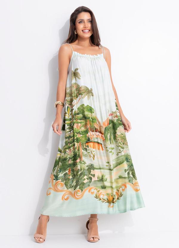 Vestido Longo Passeio Nó Parque Verde