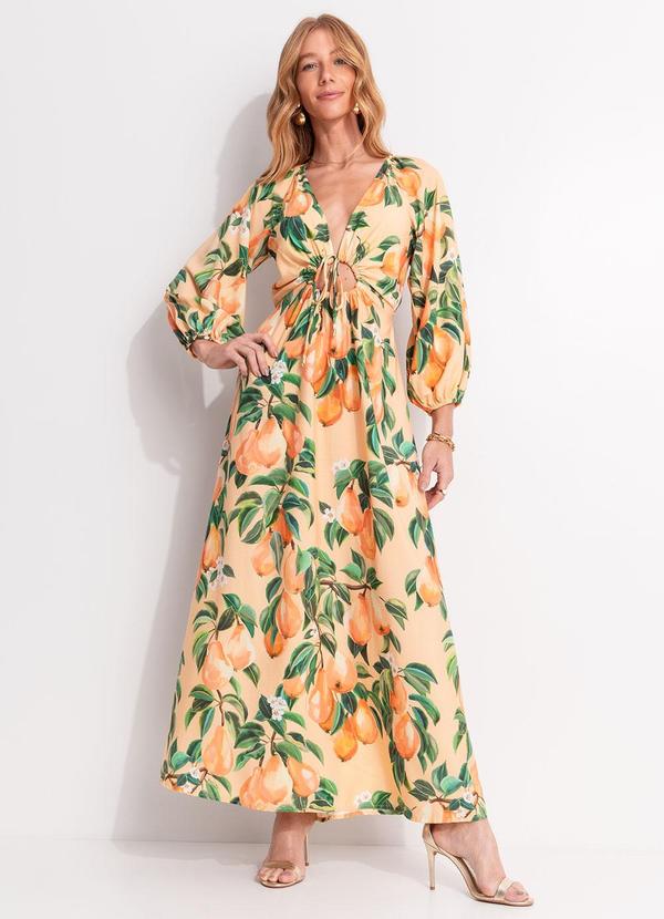 Vista 2 Vestido Longo Pera Chic Laranja FARM FARM