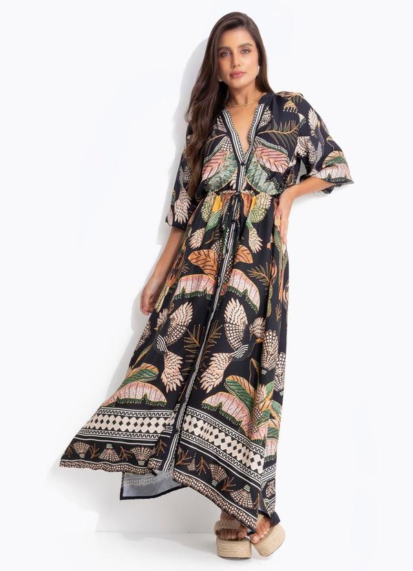 Vestido Longo Recanto dos Pássaros Preto