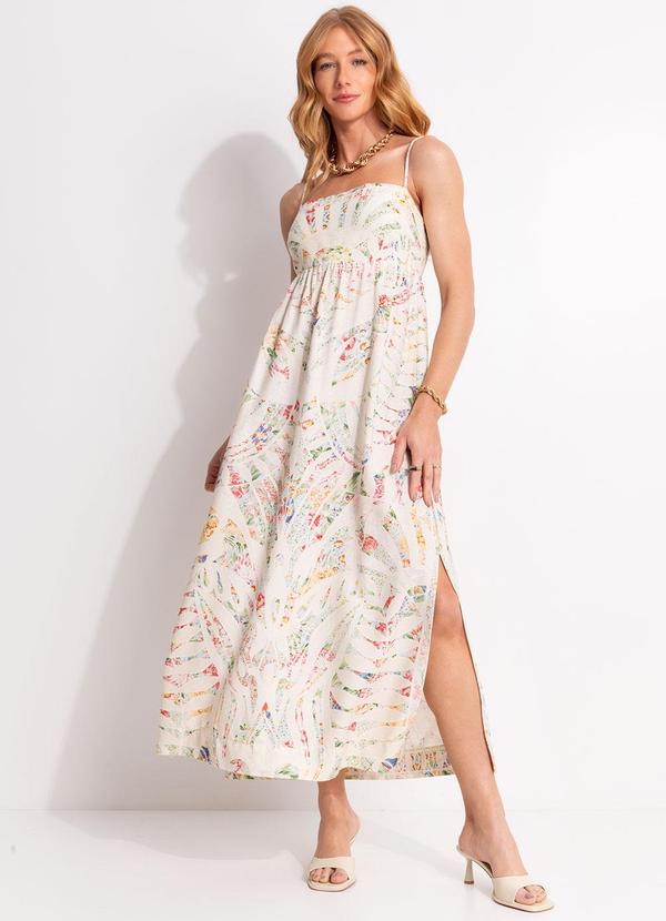 Vestido Longo Rendeira Bege