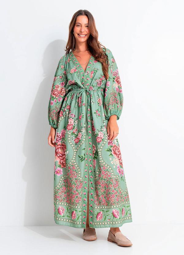 Vestido Longo Romance Verde