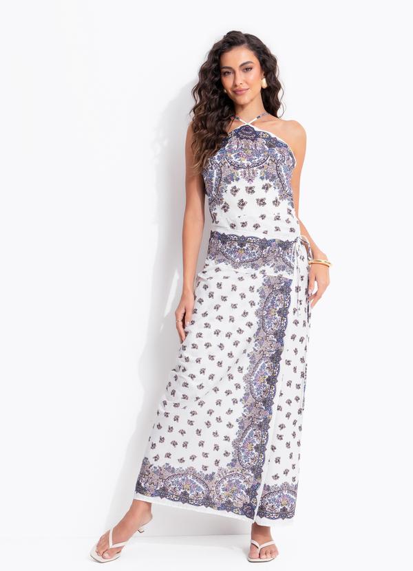 Vestido Longo Rosa Rio Off White