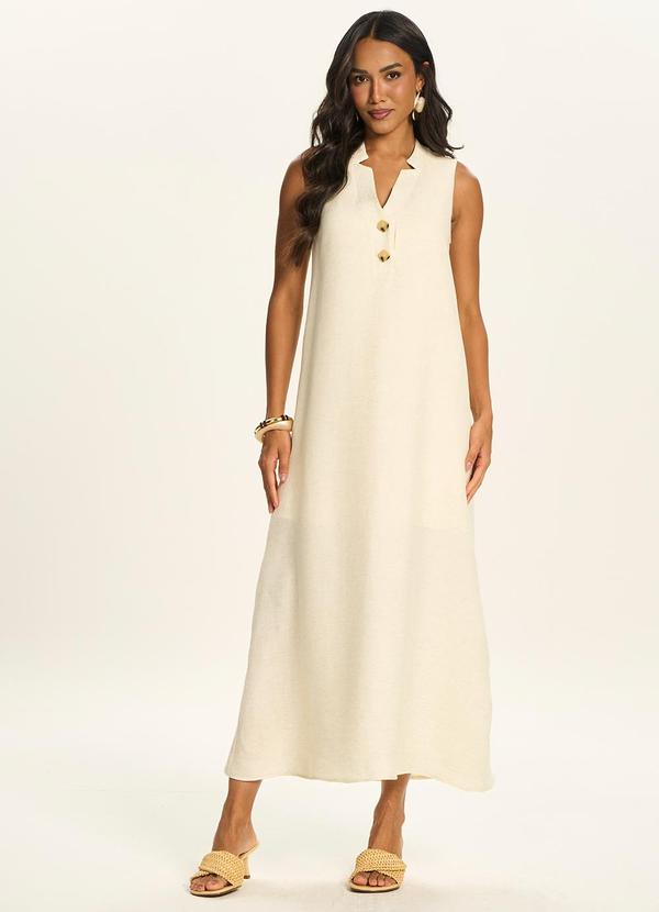 Vestido Longo sem Mangas Branco