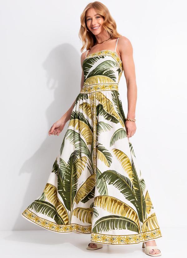 Vista 2 Vestido Longo Trancoso Bege FARM FARM
