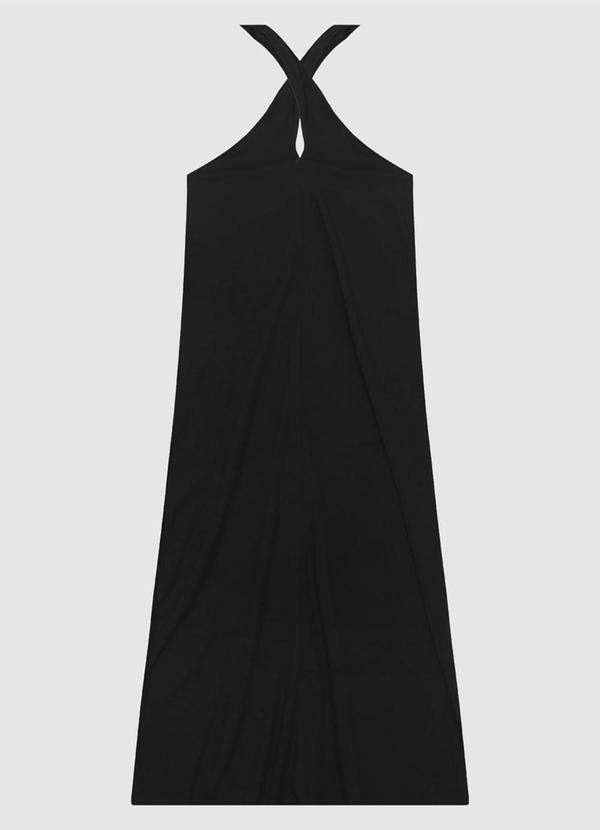 Vestido Longo Transpassado Preto