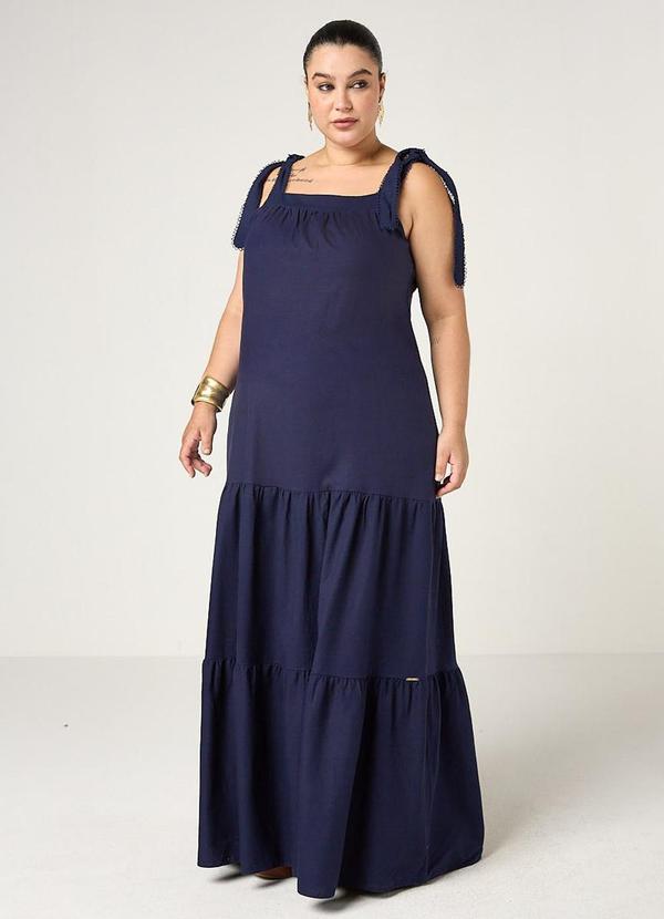 Vestido Longo Três Marias Alça Azul Blue Space