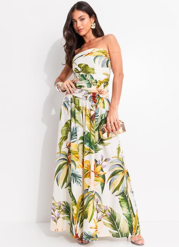 Vista 2 Vestido Longo Tropicalia Off White FARM FARM