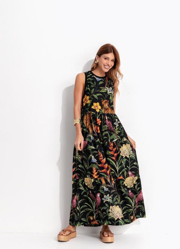 Vestido Marias Fauna Noturna Preto