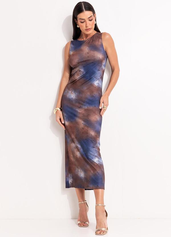 Vista 2 Vestido Marmorizado em Malha Fria Quintess Quintess