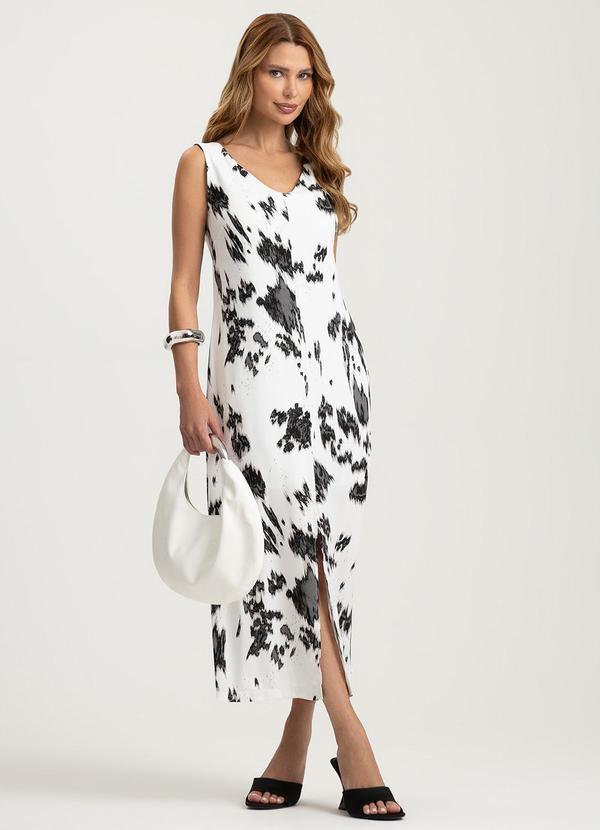 Vista 2 Vestido Midi em Viscose Preto Gris Gris