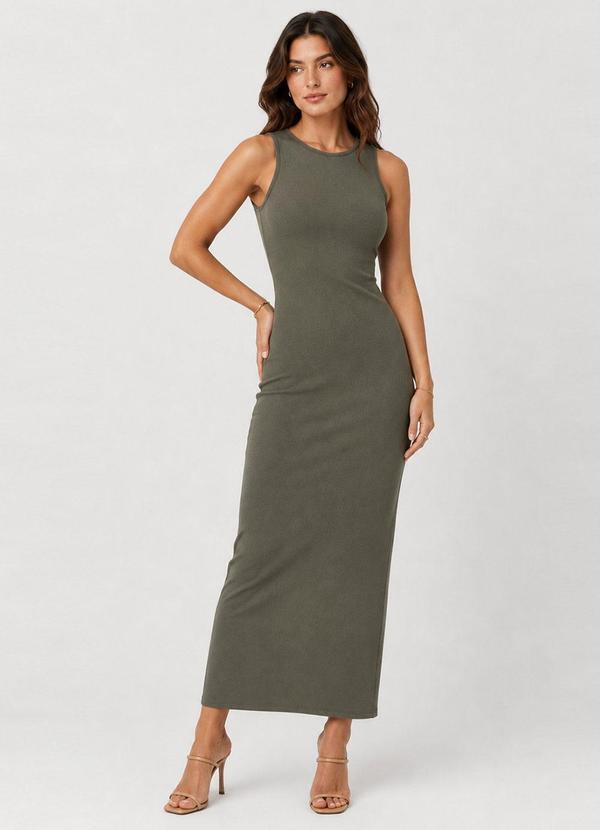 Vestido Midi Feminino em Ribana Verde