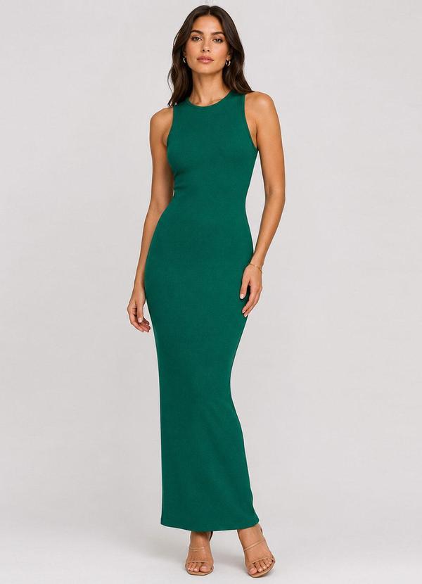 Vestido Midi Feminino em Ribana Verde