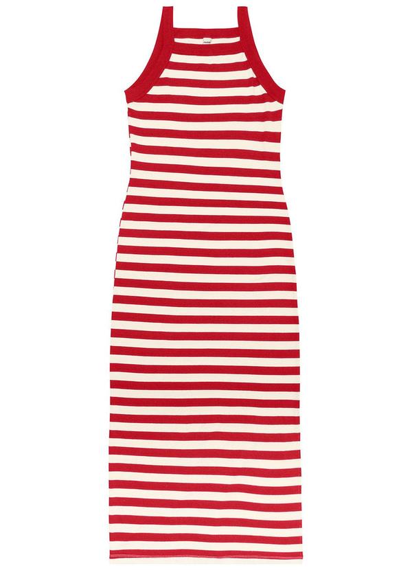 Vestido Midi Feminino em Ribana Vermelho