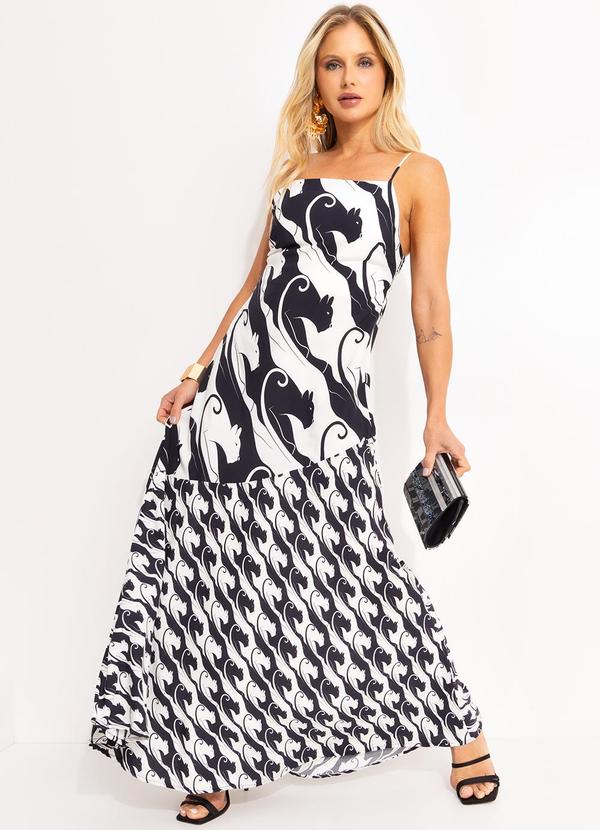 Vestido Midi Panteras Preto