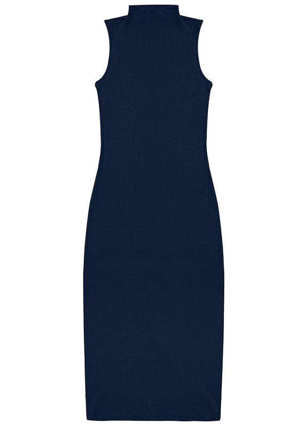 Vista 2 Vestido Midi Ribana Canelada Azul Rovitex Rovitex