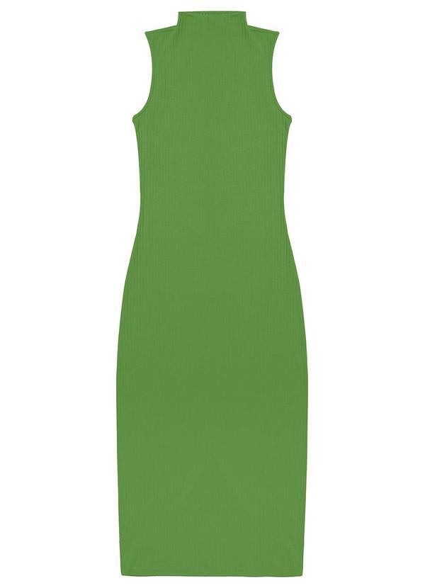 Vista 2 Vestido Midi Ribana Canelada Verde Rovitex Rovitex