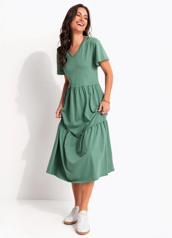 Vestido Verde em Malha de Algodão