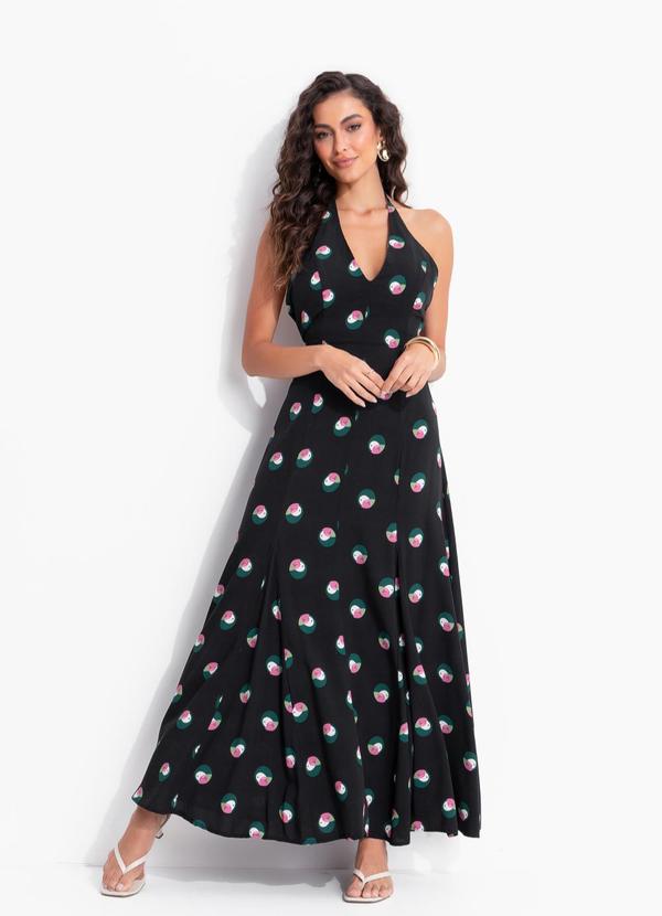 Vestido Nesgas Poá Ararinha Preto