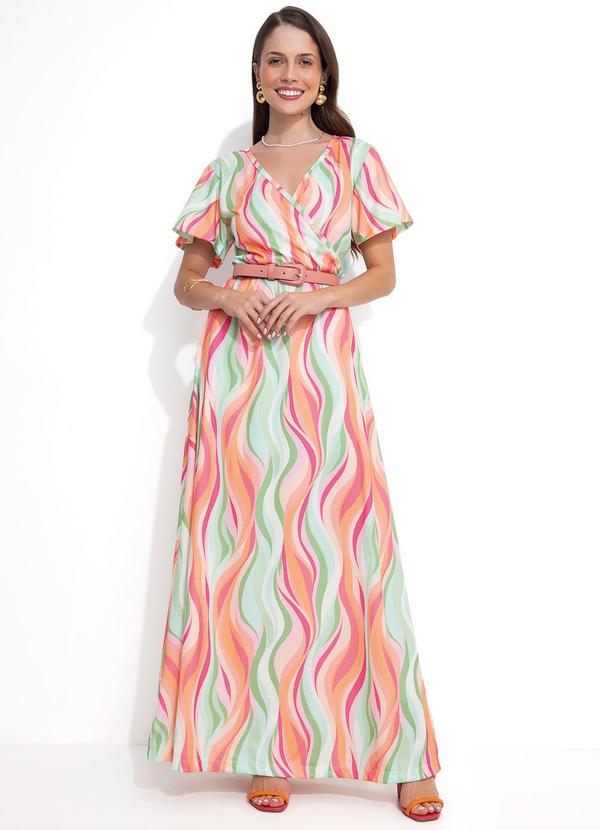 Vestido Ondas Coloridas em Malha