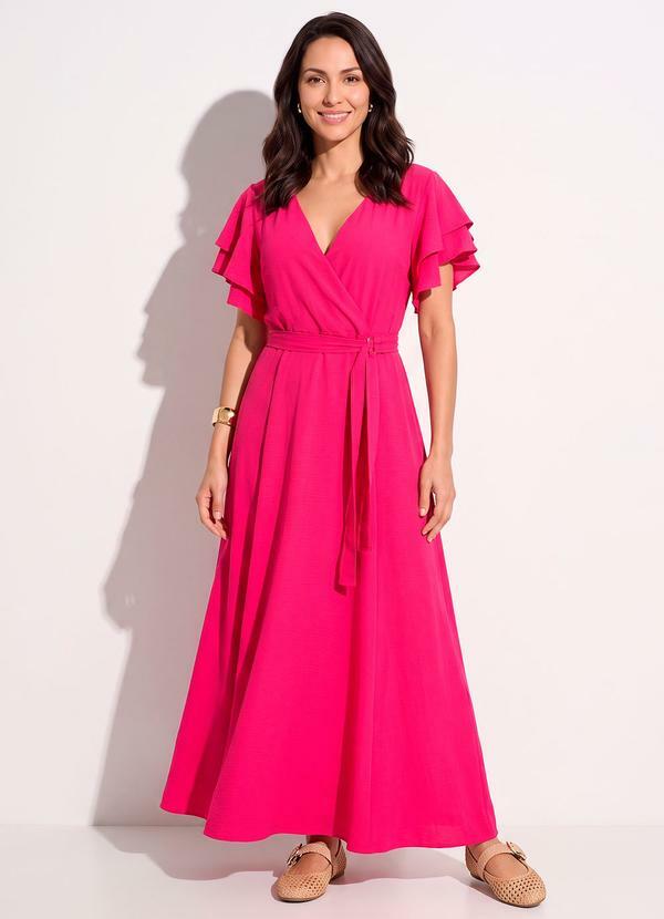 Vestido Pink em Crepe Plano