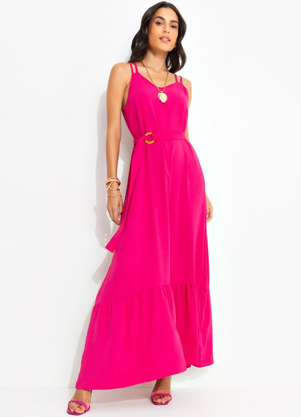 Vestido Pink em Crepe Plano