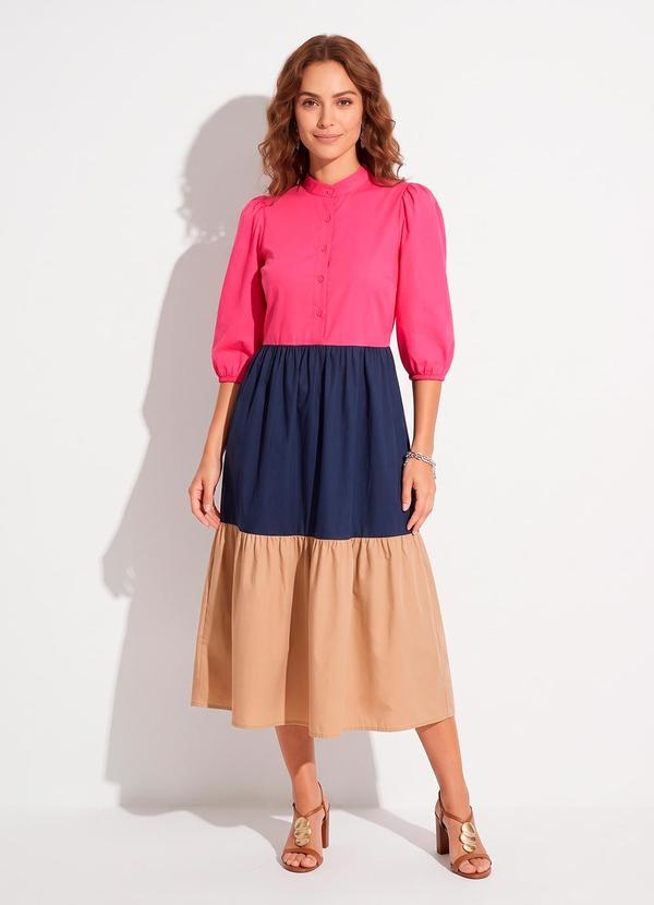 Vestido Pink em Tricoline