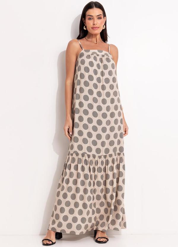 Vestido Poá Preto em Viscose Plana