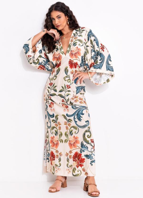 Vista 2 Vestido Sonho Real Bege FARM FARM