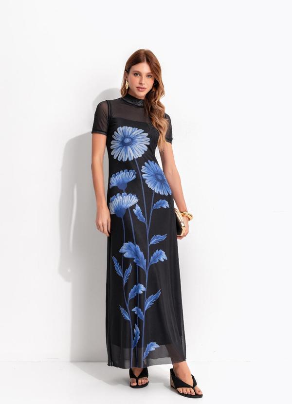 Vestido Tule Ciana Preto