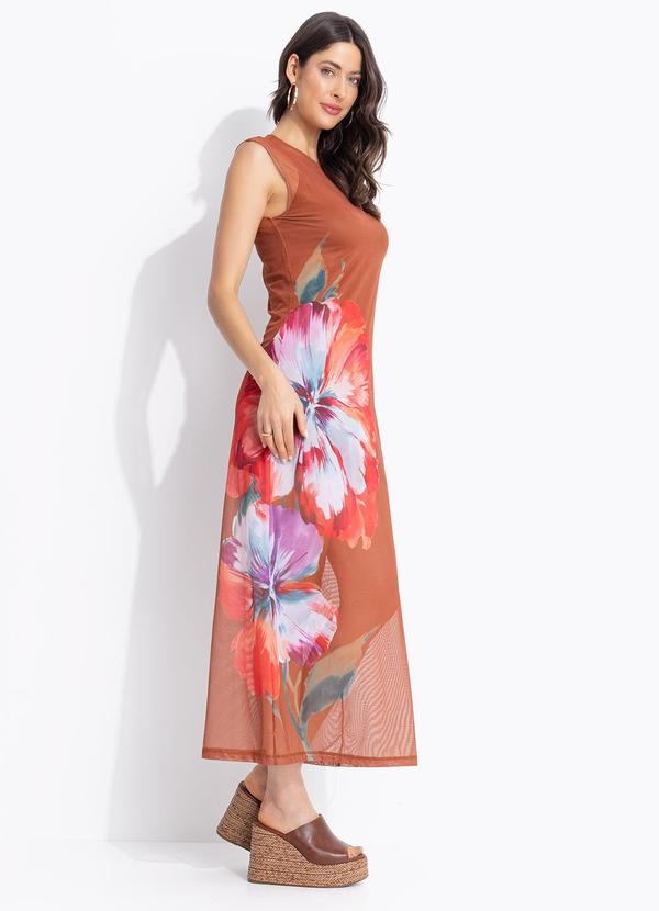 Vestido Tule Marrom