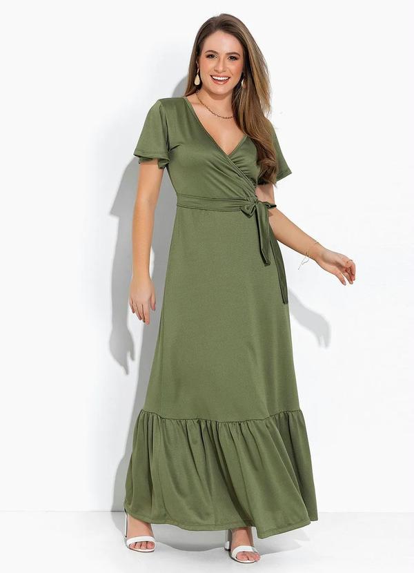 Vista 2 Vestido Verde com Babado Rosalie Rosalie
