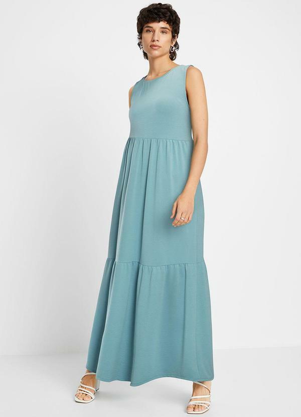 Vestido Verde em Malha Texturizada