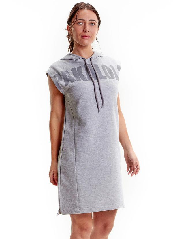 Vista 2 Vestido Feminino com Capuz Moletom Cinza Pakalolo Pakalolo