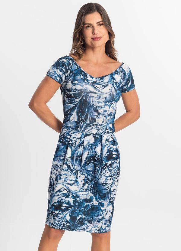 Vestido Feminino Curto em Liganete Azul
