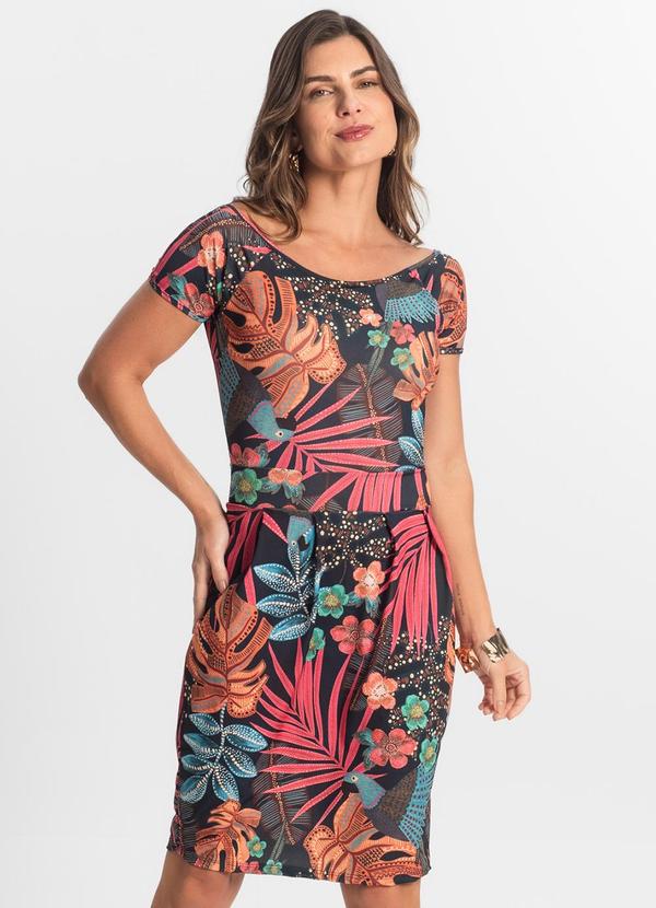 Vista 2 Vestido Feminino Curto em Liganete Preto