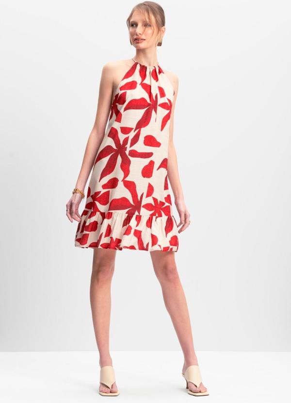 Vista 2 Vestido Feminino Vermelho Essendi Essendi