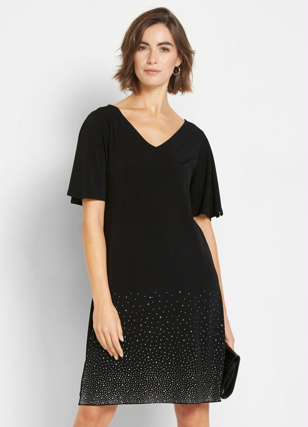 Vestido Preto em Malha de Viscose