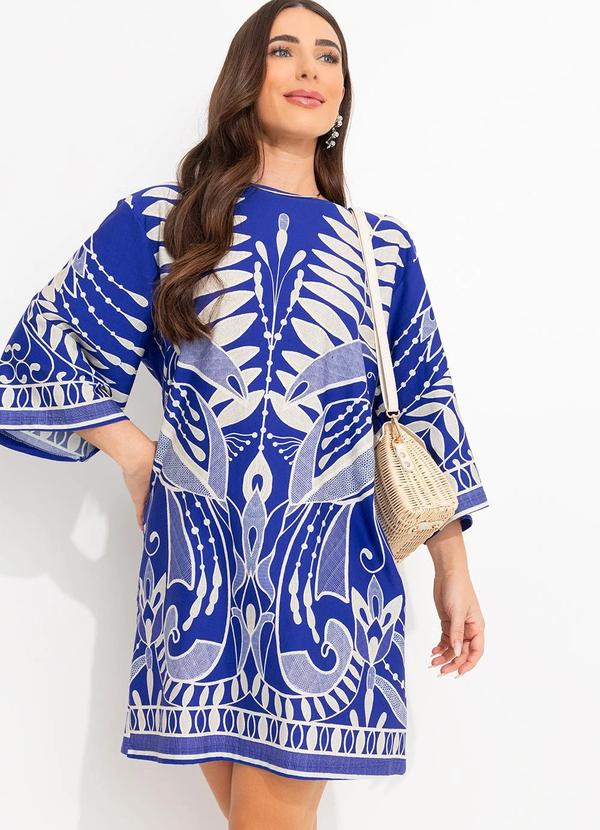Vestido T-Shirt Big Rendeira Azul