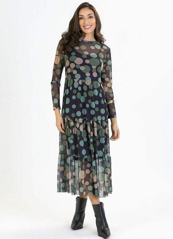 Vista 2 Vestido Adulto em Tule e Viscolycra Verde Soft Bonni Soft Bonni