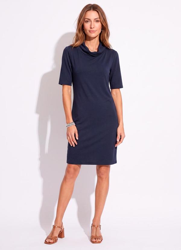 Vestido Azul Marinho em Moletinho