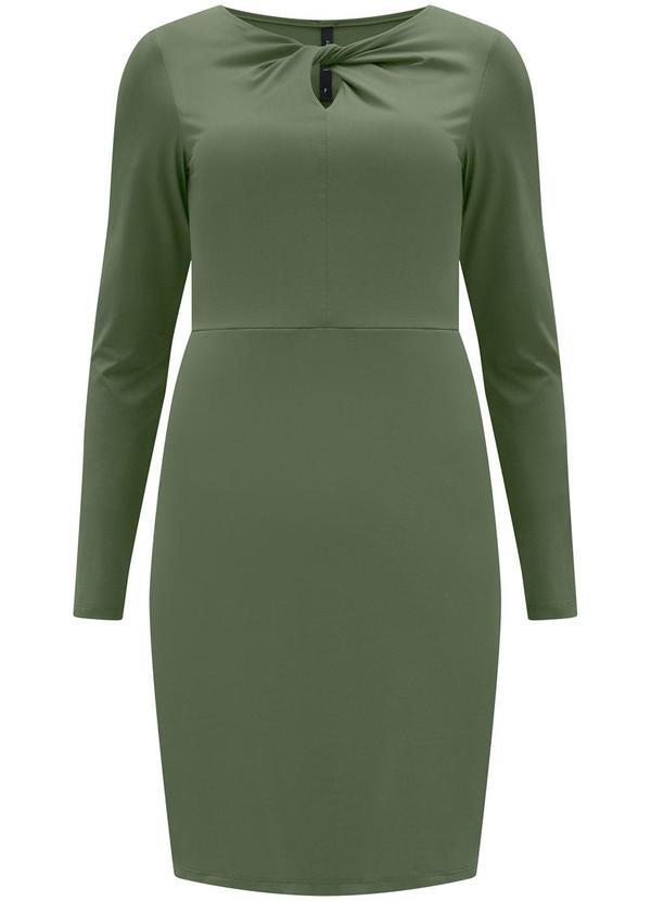 Vestido Curto com Recorte e Torção Verde