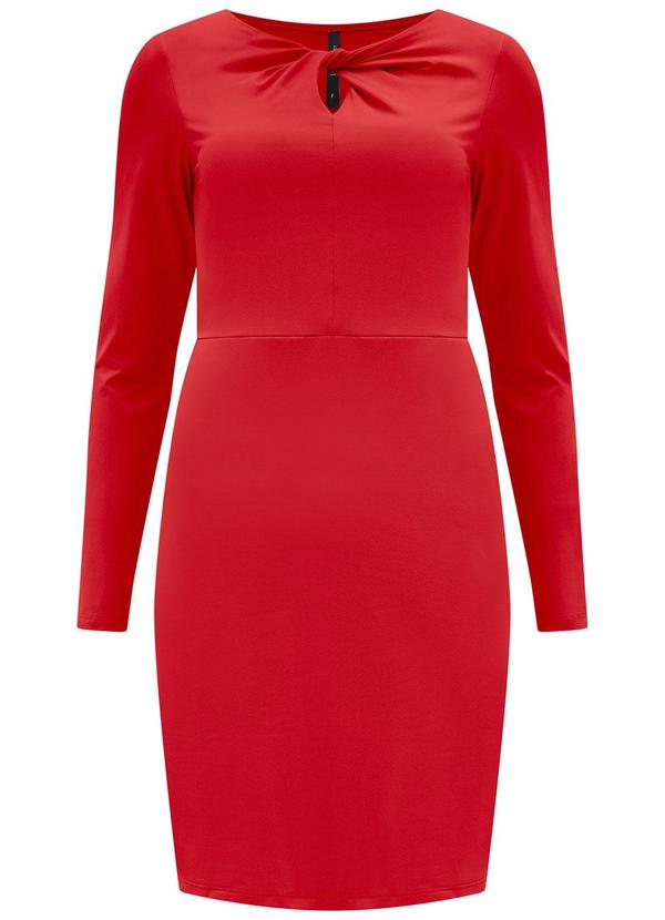 Vestido Curto com Recorte e Torção Vermelho