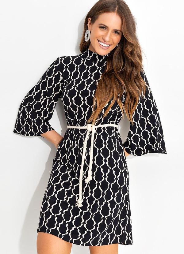Vestido Listra Desconstruída em Malha de Viscose